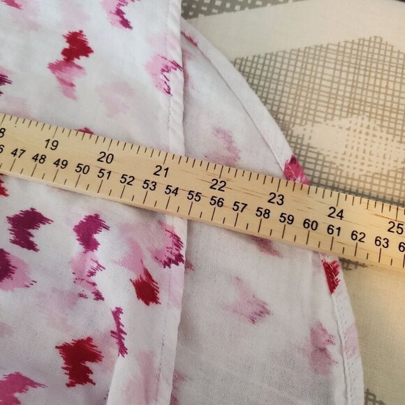 Beachlunchlounge Button Up Shirt Medium White Pink Double layer Cotton Gauze Tie - Picture 5 of 12